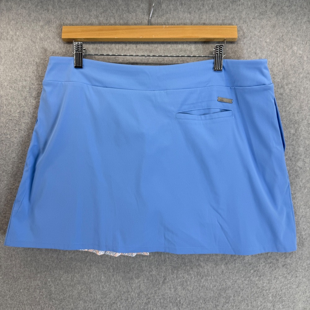 Adidas Golf Skort Athletic Skirt Pockets Light Sky Blue Womens Size Large NWT - Picture 4 of 15